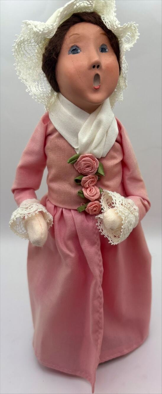 Byers Choice Williamsburg Colonial Girl in Rose Dress Made 2008